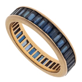 Sapphire, 14k Yellow Gold Eternity Ring