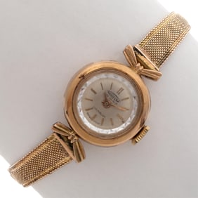 Ladies Aureole 14k Yellow Gold Wristwatch