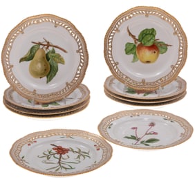 Flora Danica Porcelain Luncheon Plates