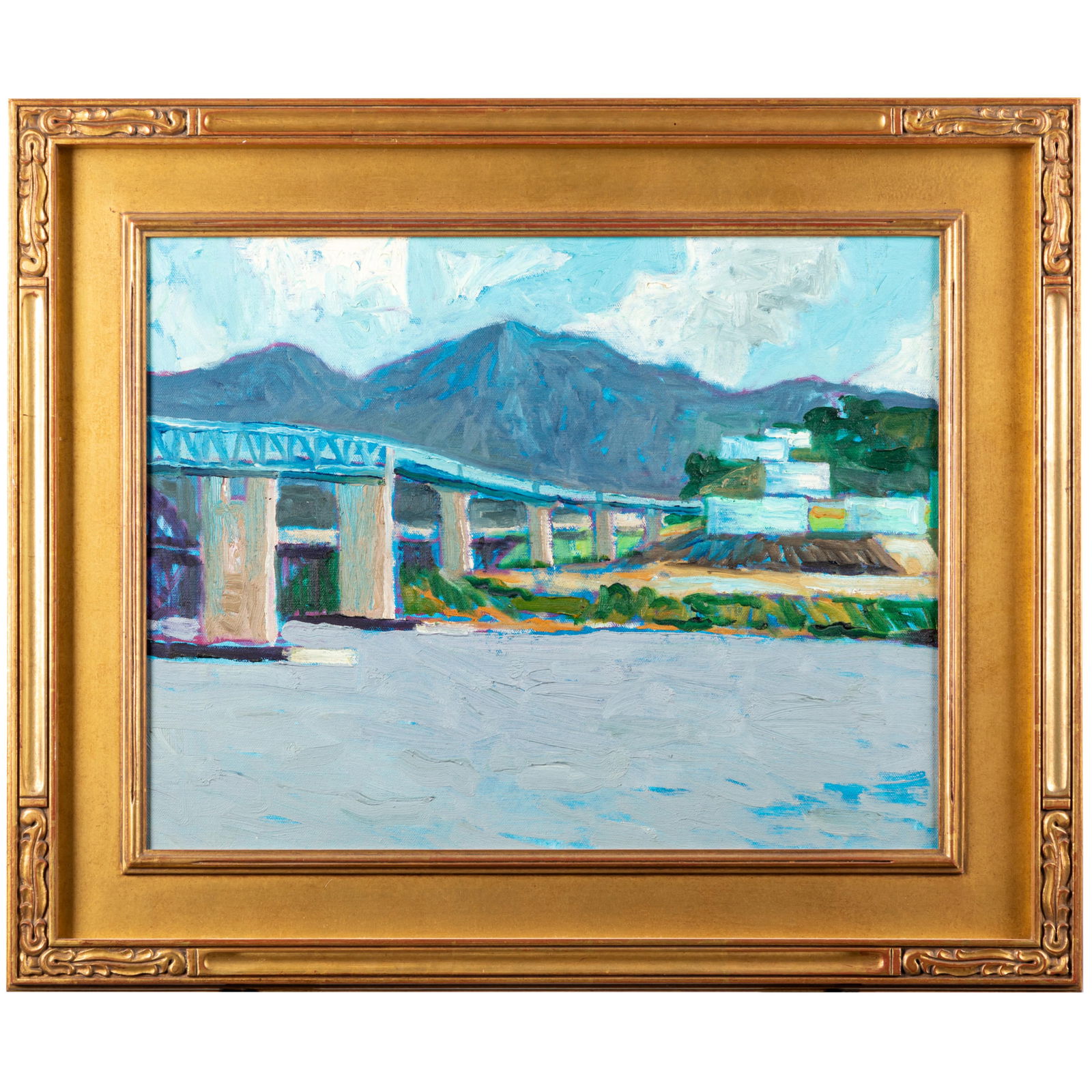 Lundy Siegriest (American 1925-1985): Lundy Siegriest (American 1925-1985)'Benicia from Martinez'Oil on canvasUnsignedCanvas: 14in x 18in (35 cm. x 45 cm)Frame: 20in. x 23in (cm x cm)