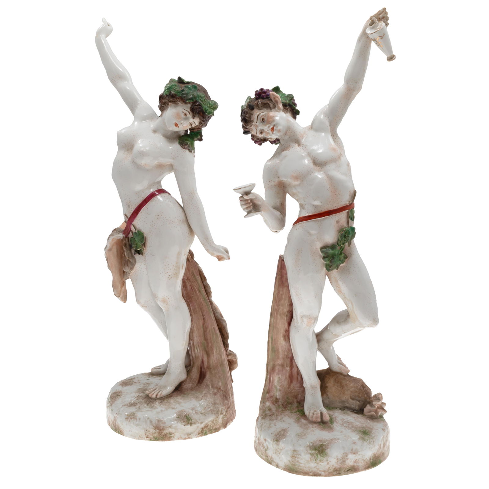 Capodimonte Ceramic Figures of Bacchus and Ariadne (1 of 5)