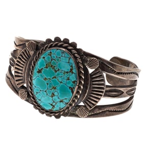 Navajo Turquoise, Sterling Silver Cuff Bracelet