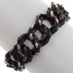 Diamond, Multi-Colored Gemstone, Sterling Branch Bracelet, Stephen Dweck