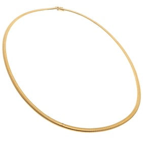 14k Yellow Gold Omega Collar Necklace