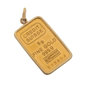 Credit Suisse Fine Gold Ingot, 14k Pendant