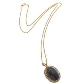 Koroit Boulder Opal, Diamond, 18k, 14k Necklace