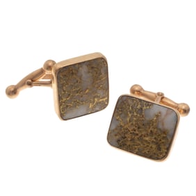 Pair of Gold Quartz, 10k Cufflinks
