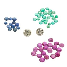 Small Parcel of Unmounted Diamond, Emeralds, Rubies and Sapphires