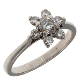 Diamond, Platinum Flower Ring, Tiffany & Co.