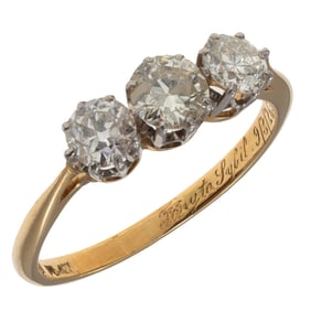 Diamond, Platinum, 18k Yellow Gold Ring