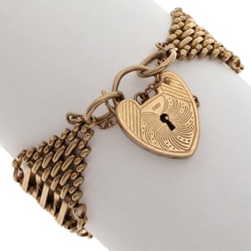 9k Yellow Gold Gate Link Bracelet