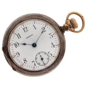 Ladies Private Label Gold, Sterling Silver Pocket Watch