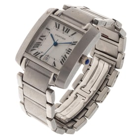 Cartier Tank Francaise Stainless Steel Wristwatch, Ref 2301