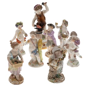 A Collection of Meissen and Meissen Style Figures