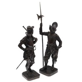 Bronze Figures of French Renaissance Soldiers, Armand Leveel (French 1821-1905)