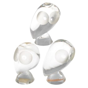 Steuben Glass Owl Figures