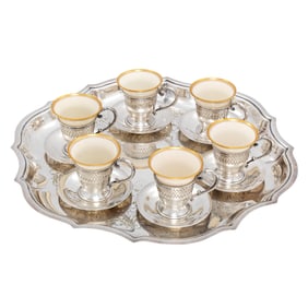 A Set of Sterling Demi-Tasse or Bouillon Cups