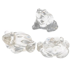 Steuben and Baccarat Glass Frogs