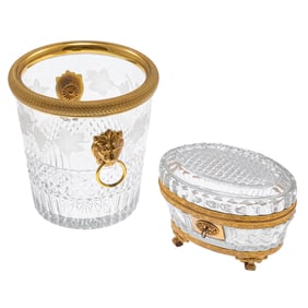 A Collection of French Ormolu and Cut Glass Decorative Table Articles