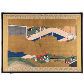 Meiji Period Folding Table Screen