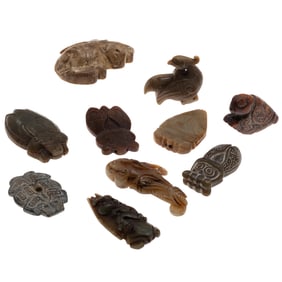A Collection of Archaic Asian Hardstone Carvings