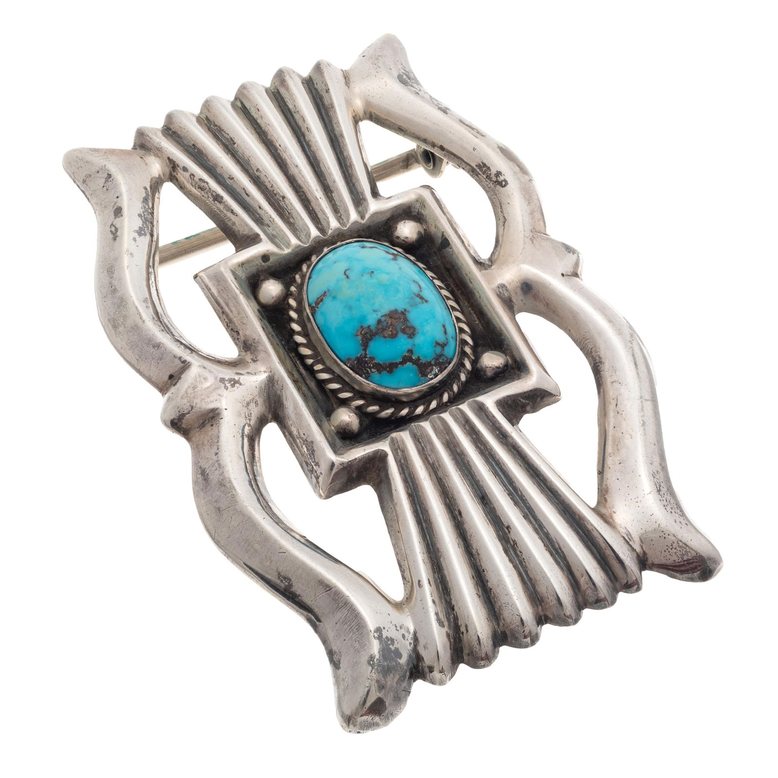 Navajo Turquoise, Sterling Silver Buckle, Wilbur Anderson