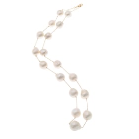 South Sea Cultured Pearl, 14k Yellow Gold Necklace