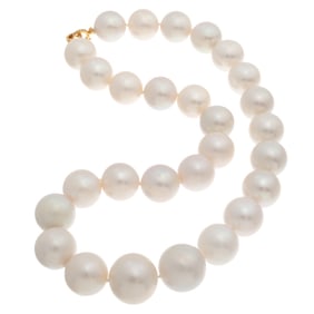 South Sea Cultured Pearl, Diamond, 18k Necklace