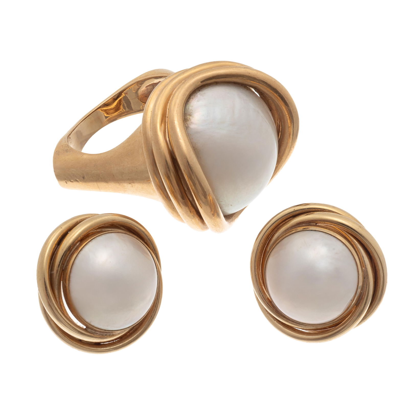 Mabe Cultured Pearl, 14k Yellow Gold Jewelry Suite (1 of 5)