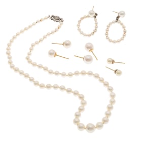 Collection of Cultured Pearl, 14k Jewelry