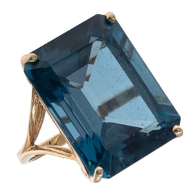 Blue Topaz, 14k Yellow Gold Ring