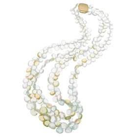 Multi Color Beryl, 14k Necklace
