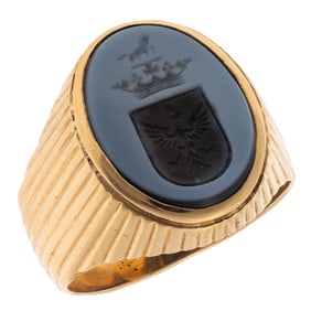 Intaglio, 14k Yellow Gold Ring