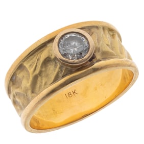 Diamond, 18k Yellow Gold Ring