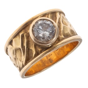 Diamond, 18k Yellow Gold Ring
