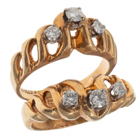 Diamond, 14k Yellow Gold Ring Guard