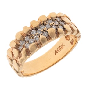 Gent's Diamond, 14k Yellow Gold Ring
