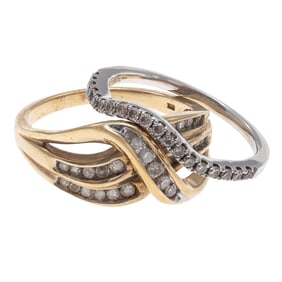 Collection of Two Diamond, 14k Rings