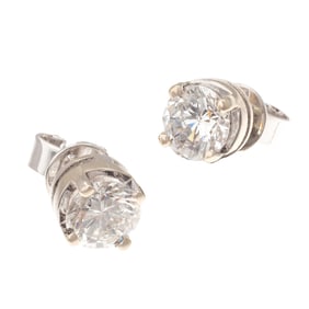 Pair of Diamond, 18k Earrings