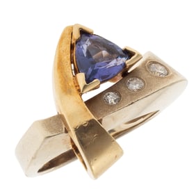 Tanzanite, Diamond, 14k Yellow Gold Ring