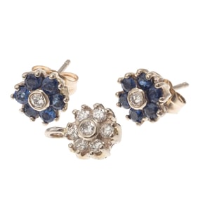 Diamond, Sapphire Jewelry Suite