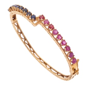 Ruby, Sapphire, 14k Bracelet