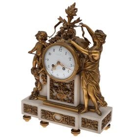 Louis XV Style Gilt Bronze Mantel Clock