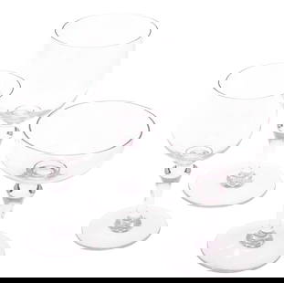 Baccarat Glassware, Normandie Pattern: Baccarat Glassware, Normandie PatternA collection, including;Nine 5in. champagne coupesEleven 5 3/4in.gobletsNine 6 1/2in gobletsTwenty nine pieces.Condition: Good, no chips or cracks