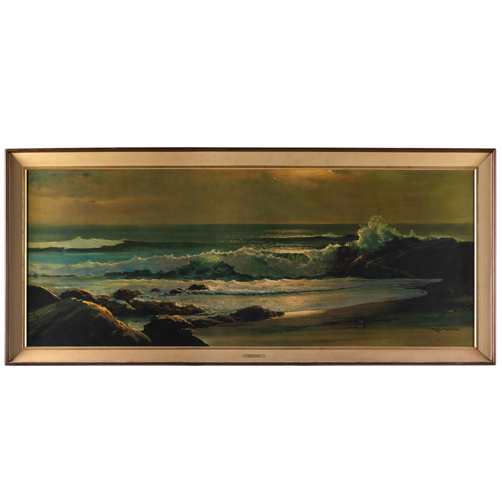 Robert William Wood (American 1889-1979): Robert William Wood (American 1889-1979)'Golden Surf'Giclee Print23 1/2in x 60in (60cm. x 153cm)Framed: 29 1/2in. x 66in (75cm) x 168cm)