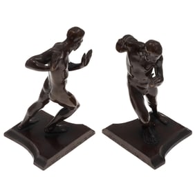 Pair Art Deco Bronze Bookends, Harriet W. Fishmuth (American 1880-1980)