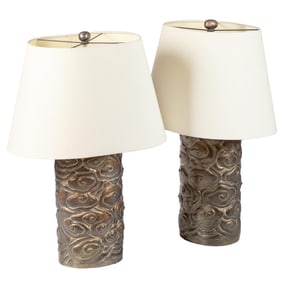 Pair Robert Kuo for McGuire, Rui Cloud Table Lamps