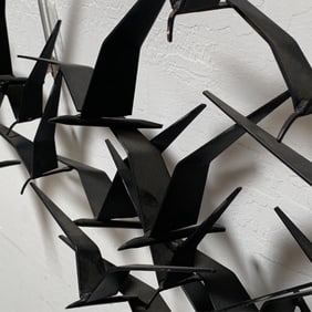 Mid Century Modern Iron Wall Sculpture by Curtis Jere