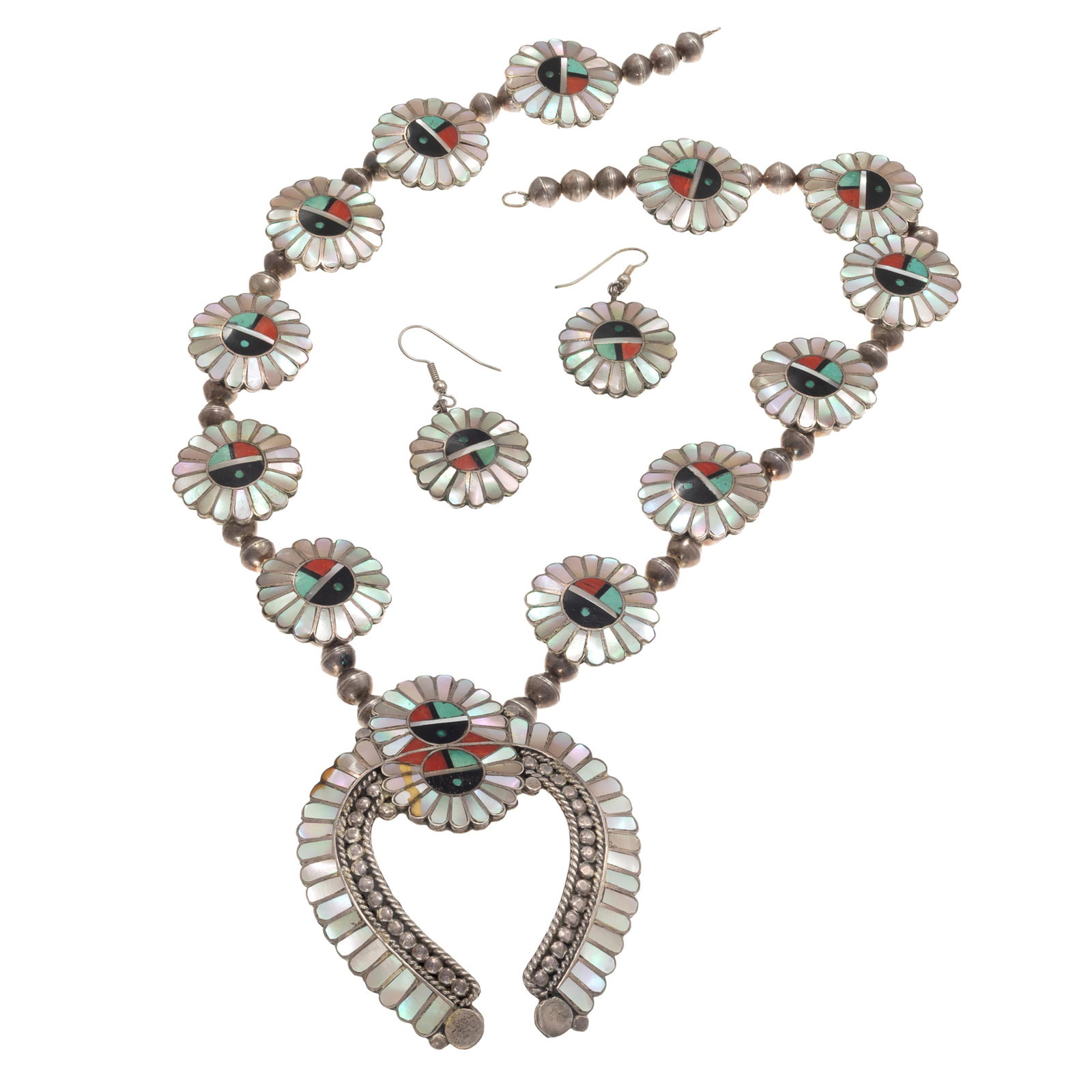 Zuni Multi-Stone Sun Face Jewelry Suite