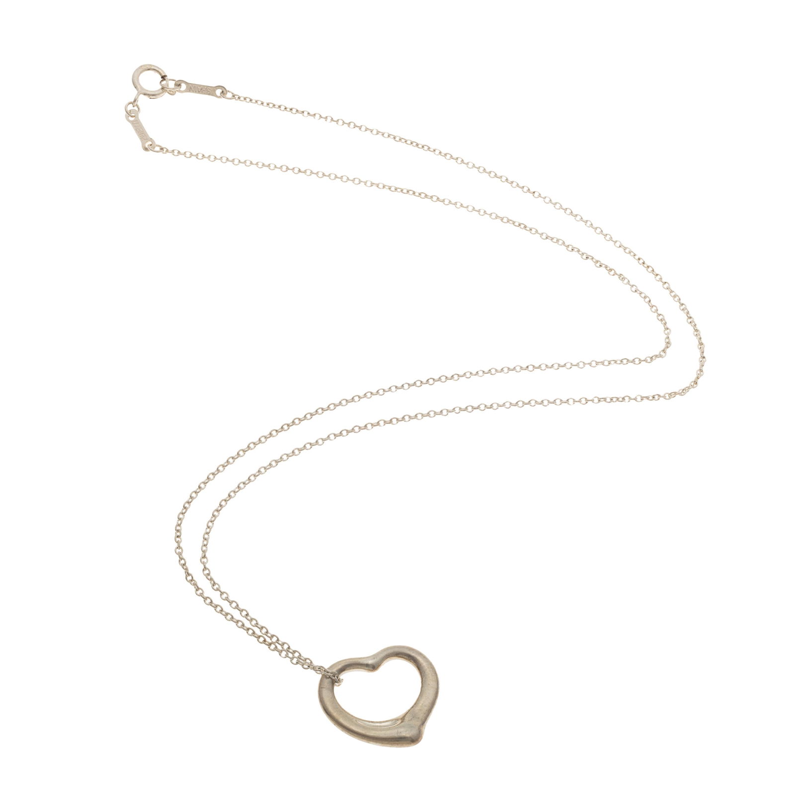 Tiffany & Co., Elsa Peretti Sterling Silver "Open Heart" Necklace (1 of 4)